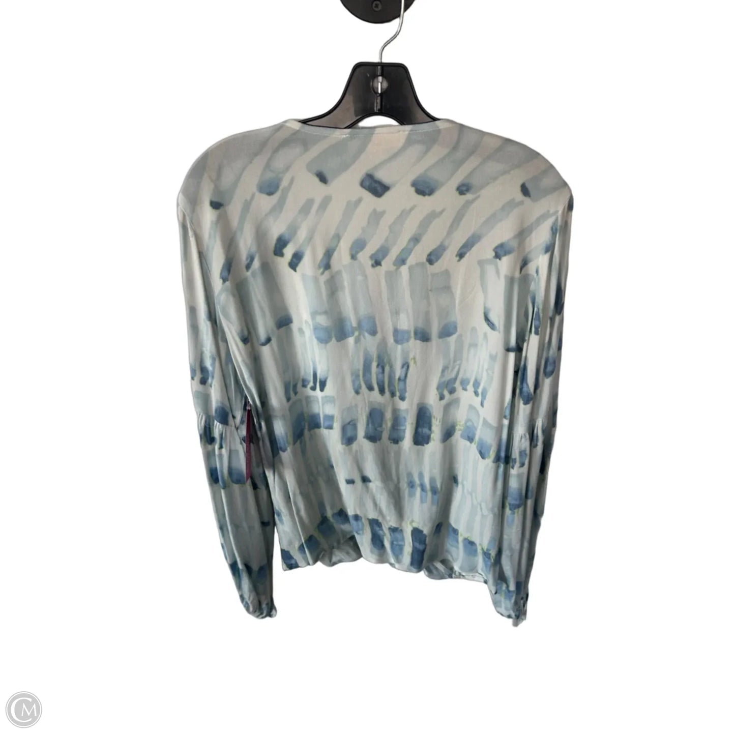 Top Long Sleeve By Lovestitch In Blue & White, Size: M