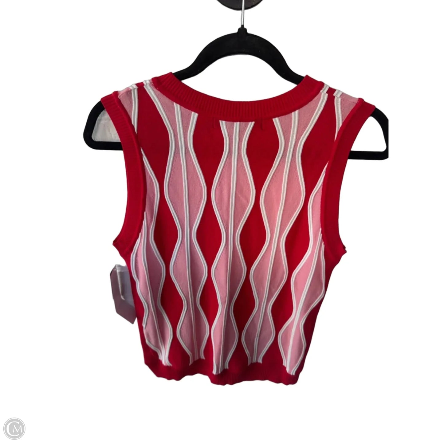 Vest Sweater By Eva Franco In Pink & Red, Size: L