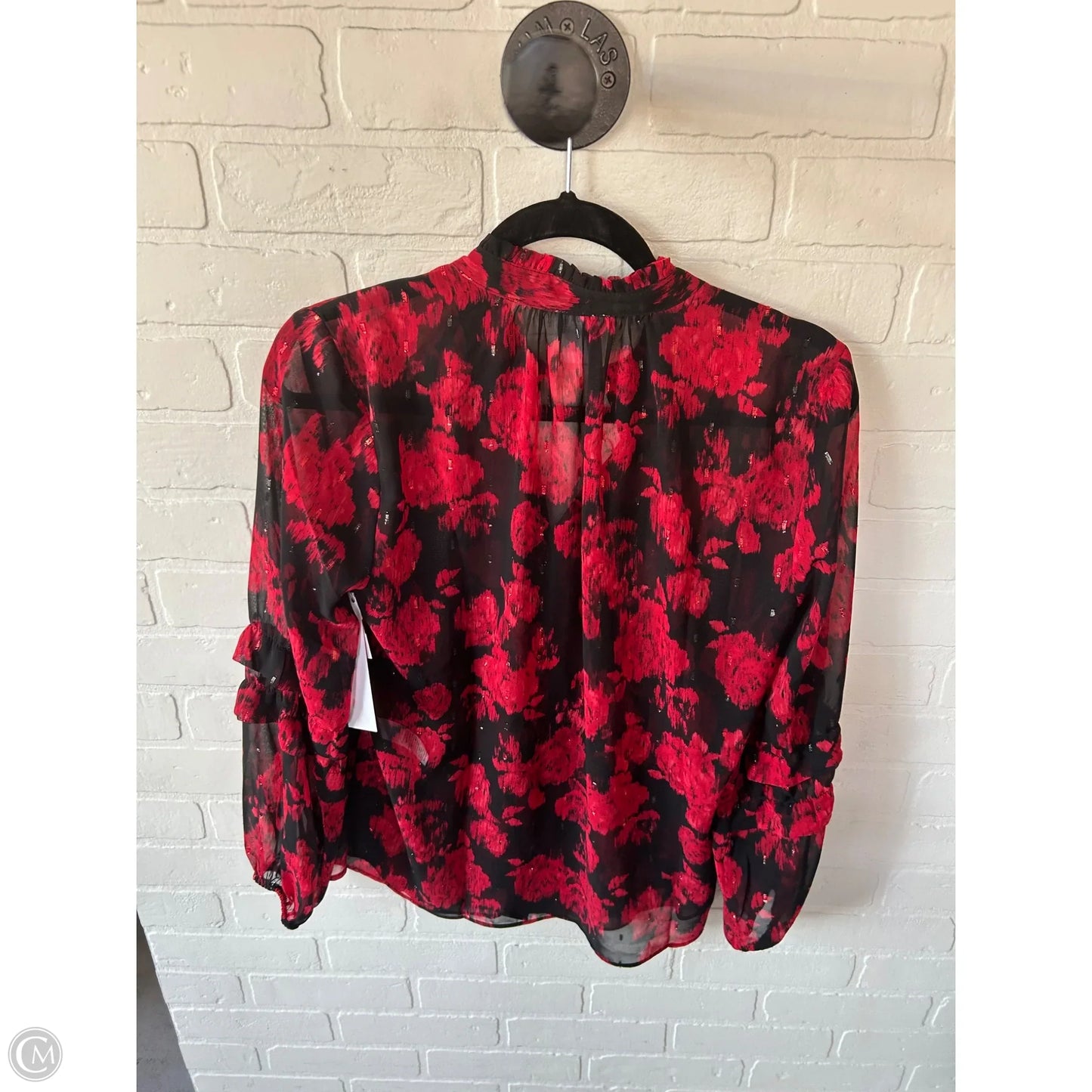 Top Long Sleeve By Chicos In Black & Red, Size: 6