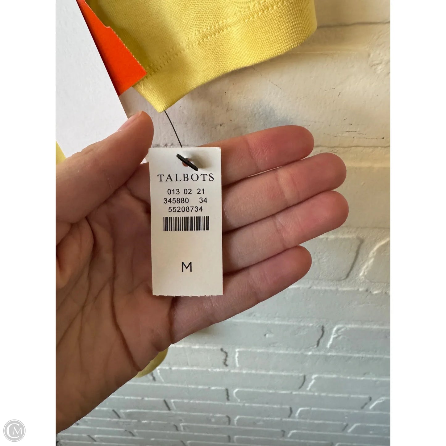 Top Short Sleeve Basic By Talbots In Yellow, Size: M