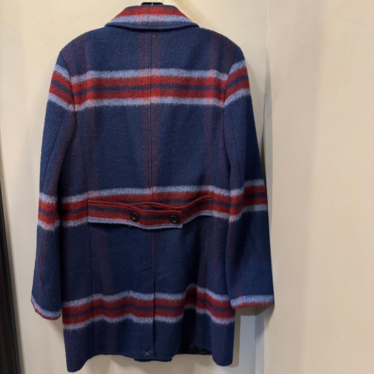 Coat Peacoat By Loft In Blue & Red, Size: M