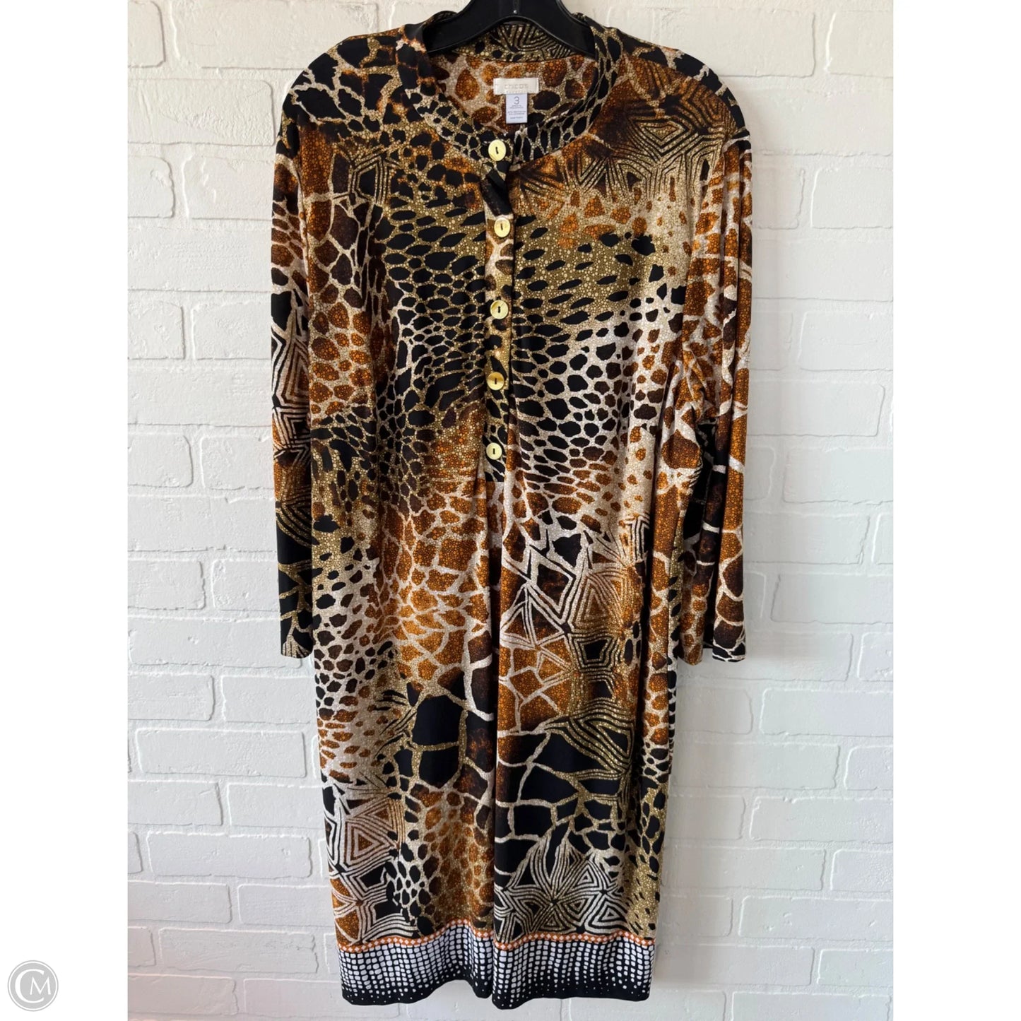Dress Casual Short By Chicos In Black & Brown, Size: Xl