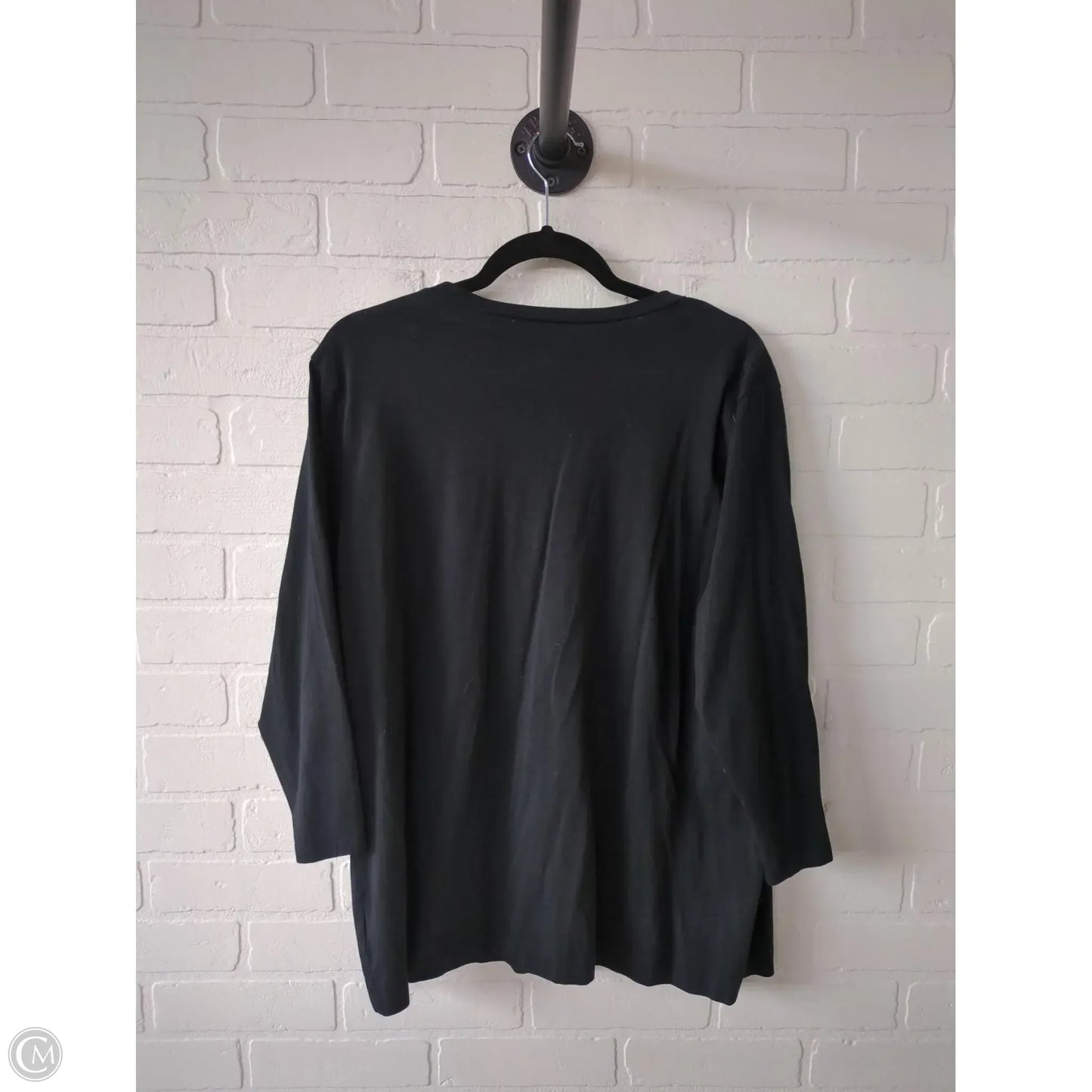 Top 3/4 Sleeve Basic By Eddie Bauer In Black, Size: Xl