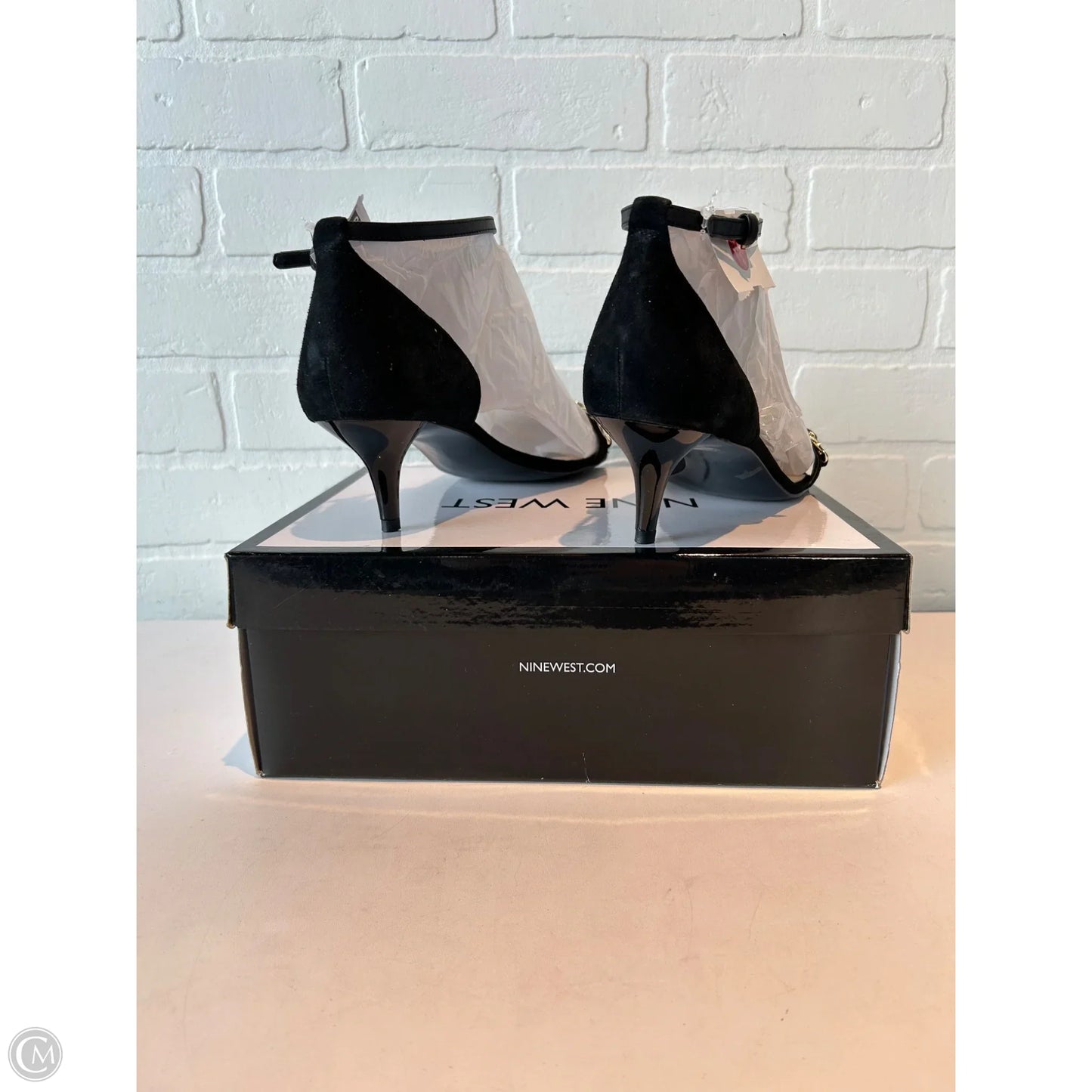 Sandals Heels Stiletto By Nine West In Black, Size: 9