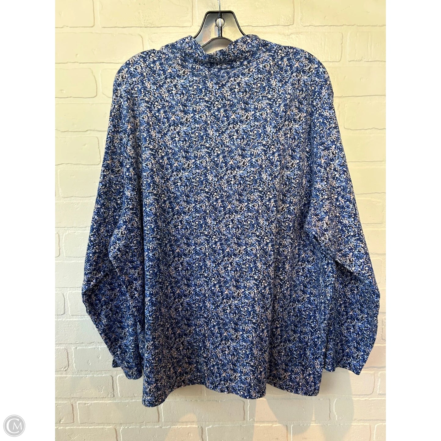 Top Long Sleeve By Croft And Barrow In Blue, Size: 3x