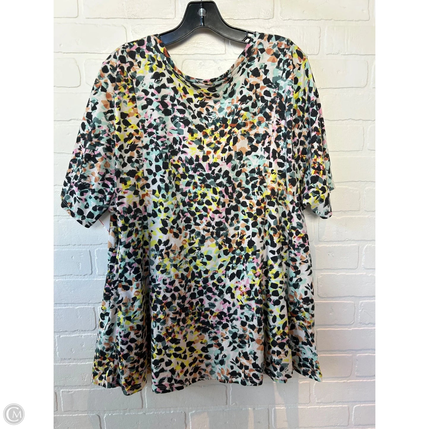 Top Short Sleeve Basic By Lane Bryant In Black & Cream, Size: 4x