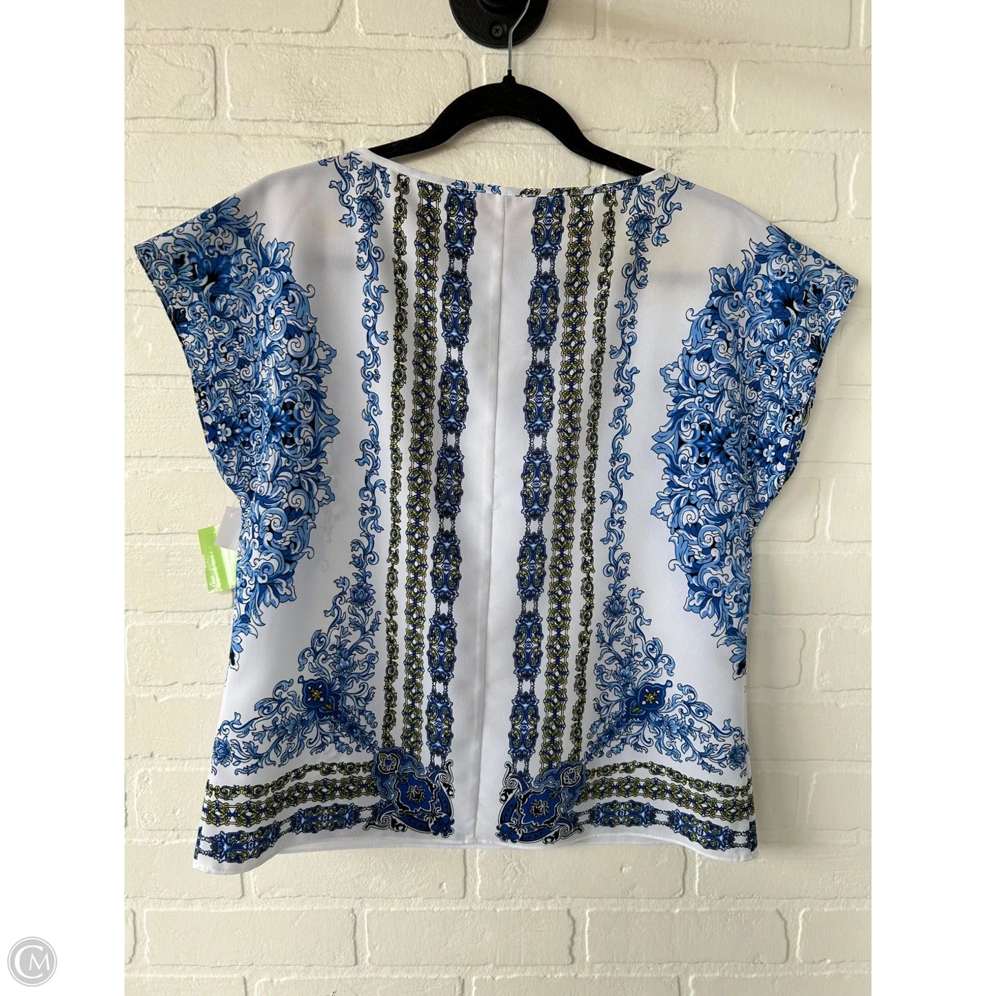Top Sleeveless By Laundry In Blue & White, Size: S