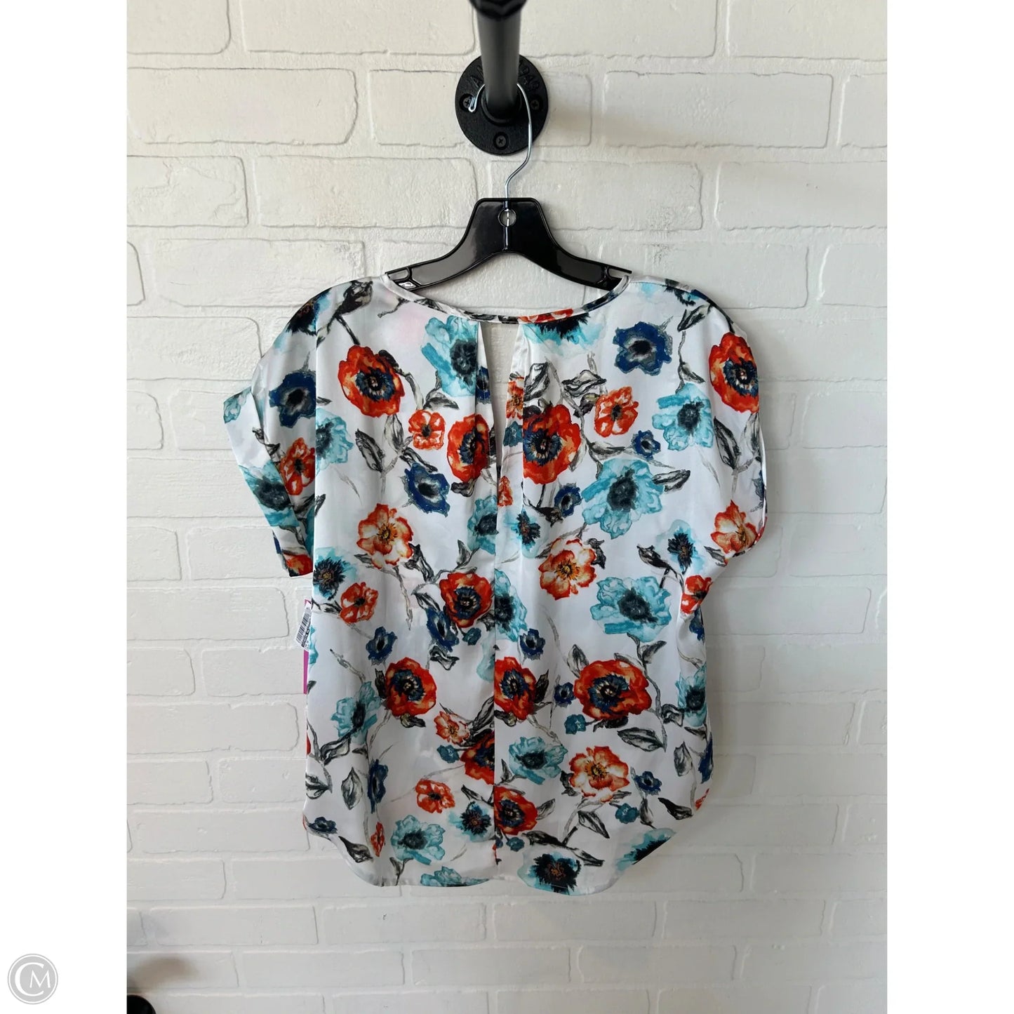 Top Short Sleeve By Catherine Malandrino In Blue & White, Size: S