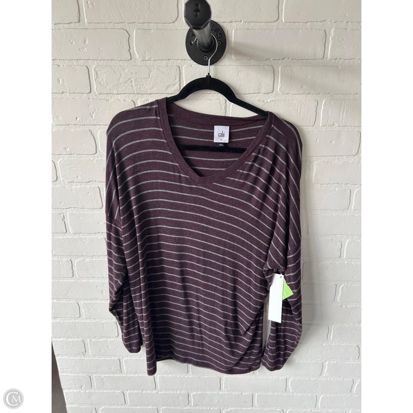 Top Long Sleeve Basic By Cabi In Purple, Size: M