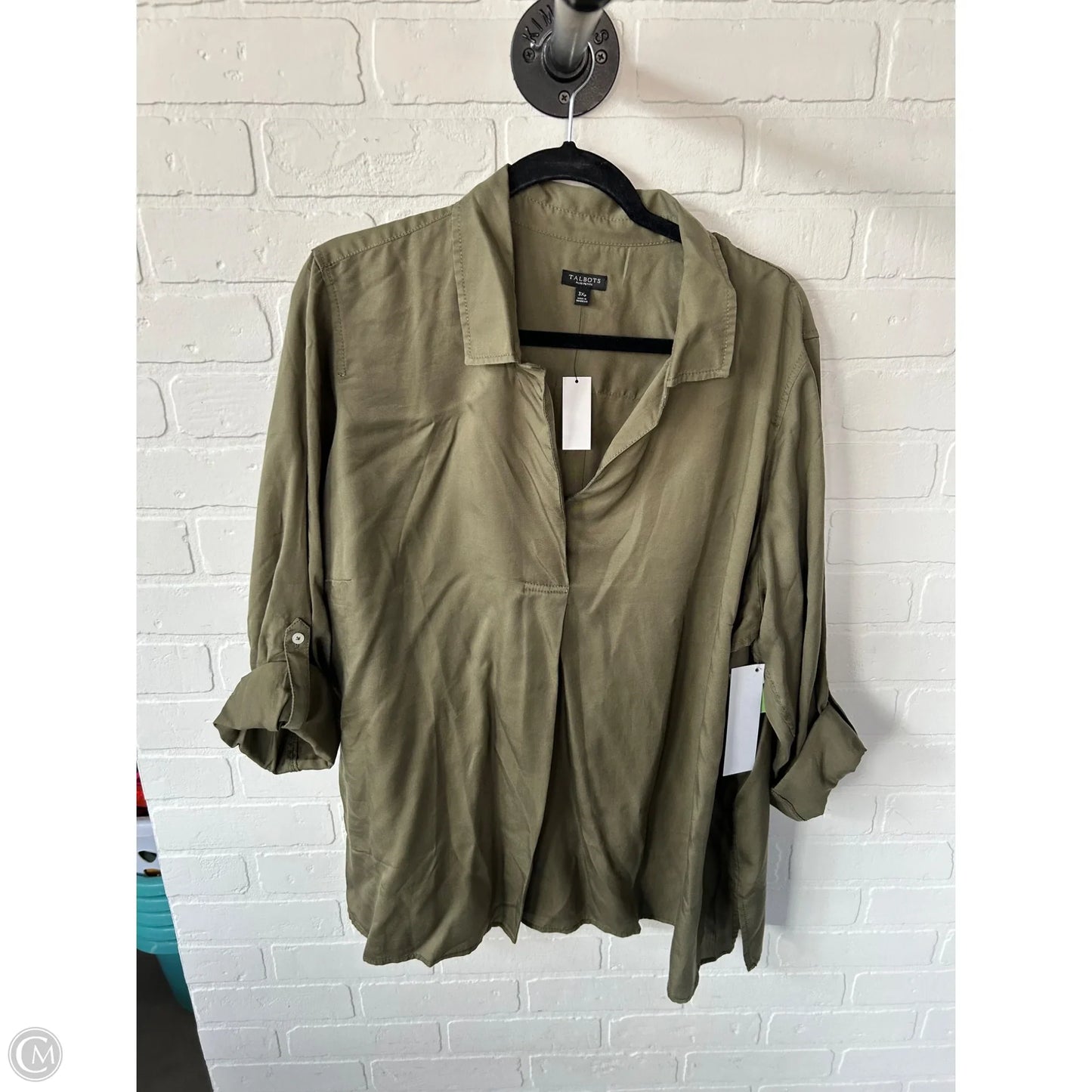 Top Short Sleeve By Talbots In Green, Size: 3x