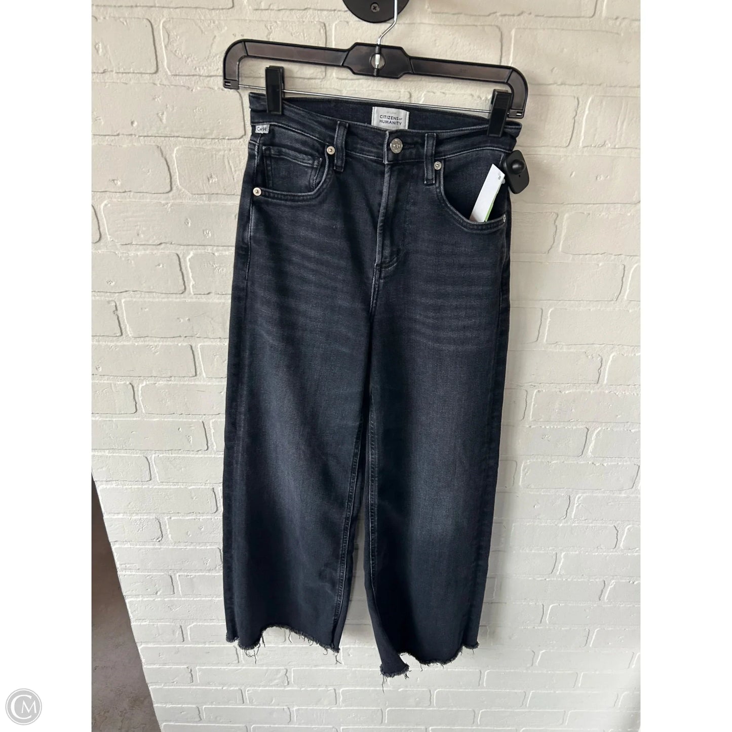 Jeans Wide Leg By Citizens Of Humanity In Black Denim, Size: 0