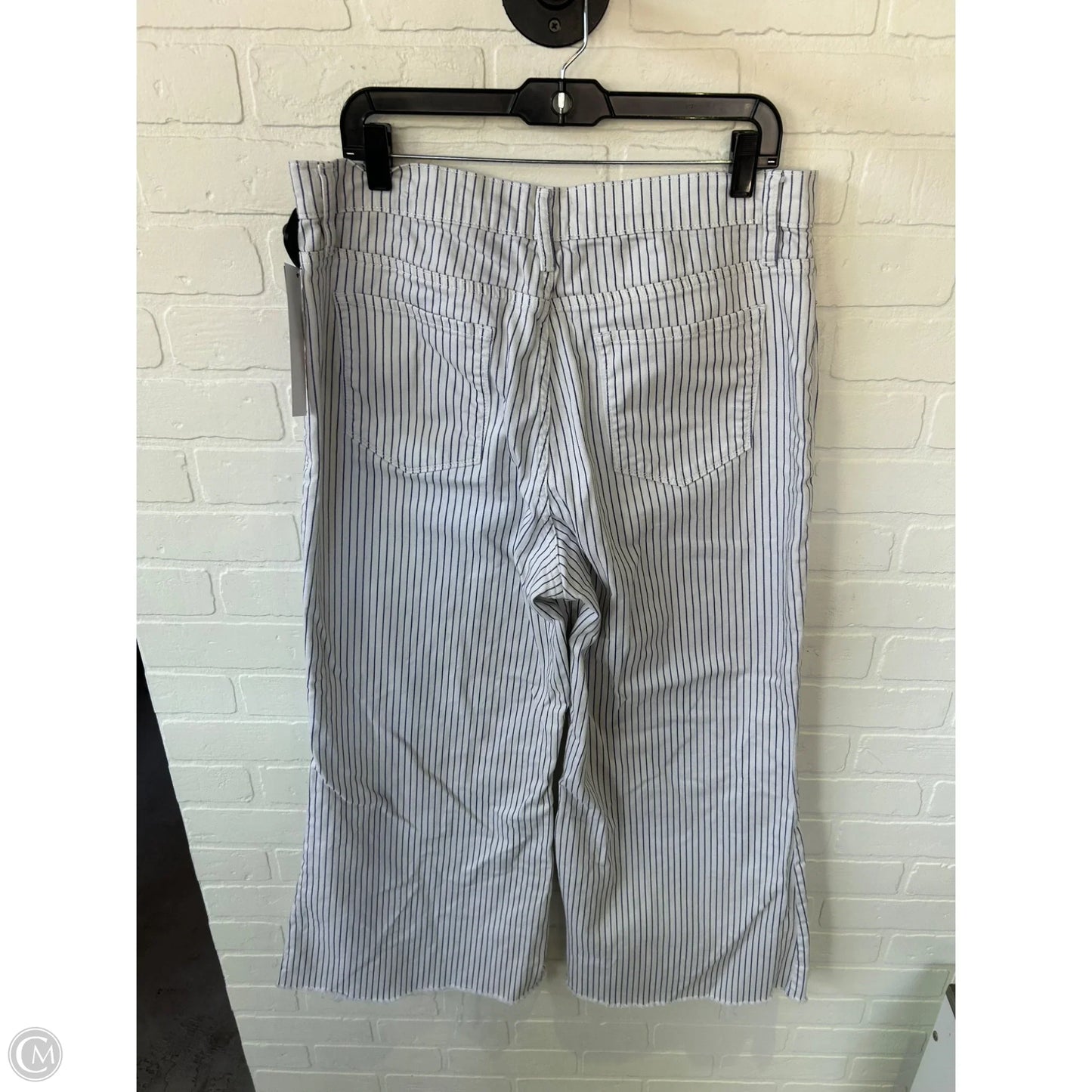 Jeans Flared By Frame In Blue & Cream, Size: 16