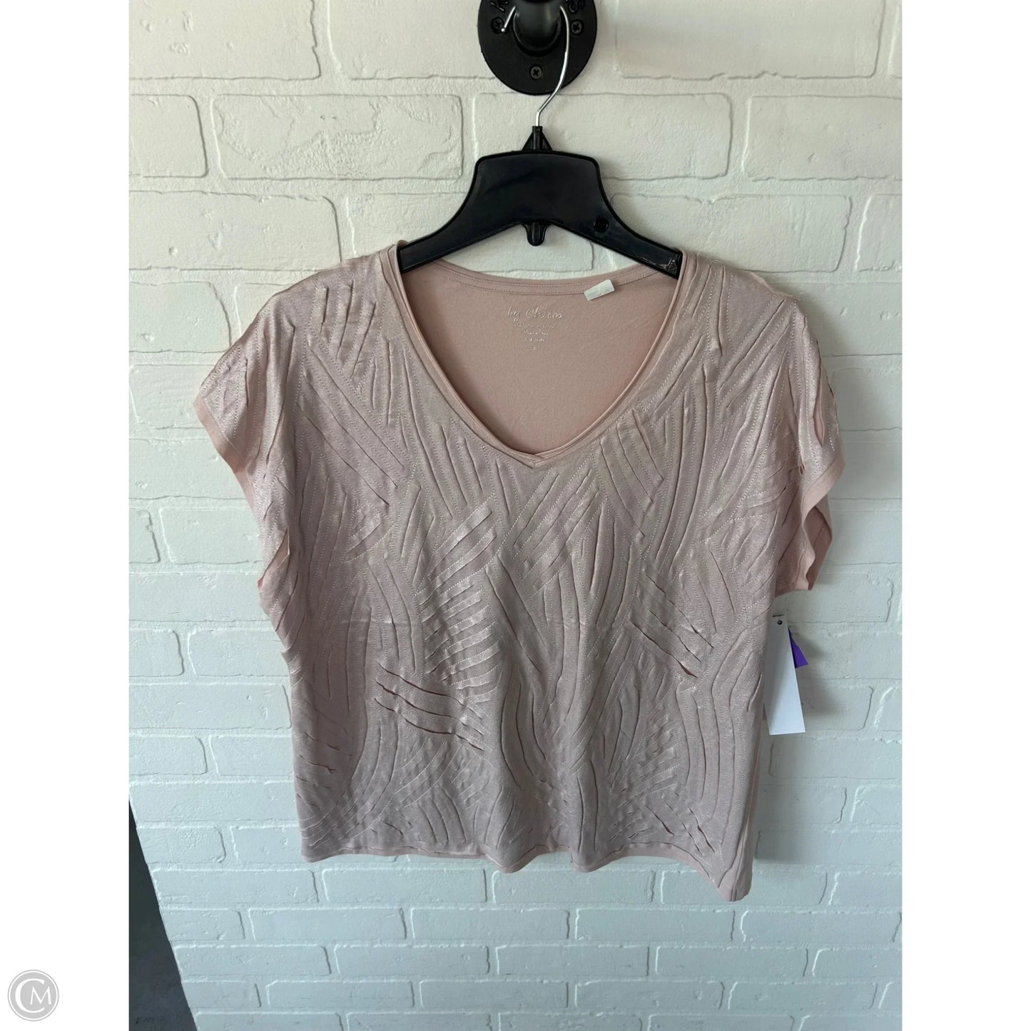 Top Short Sleeve By Chicos In Pink, Size: Xl