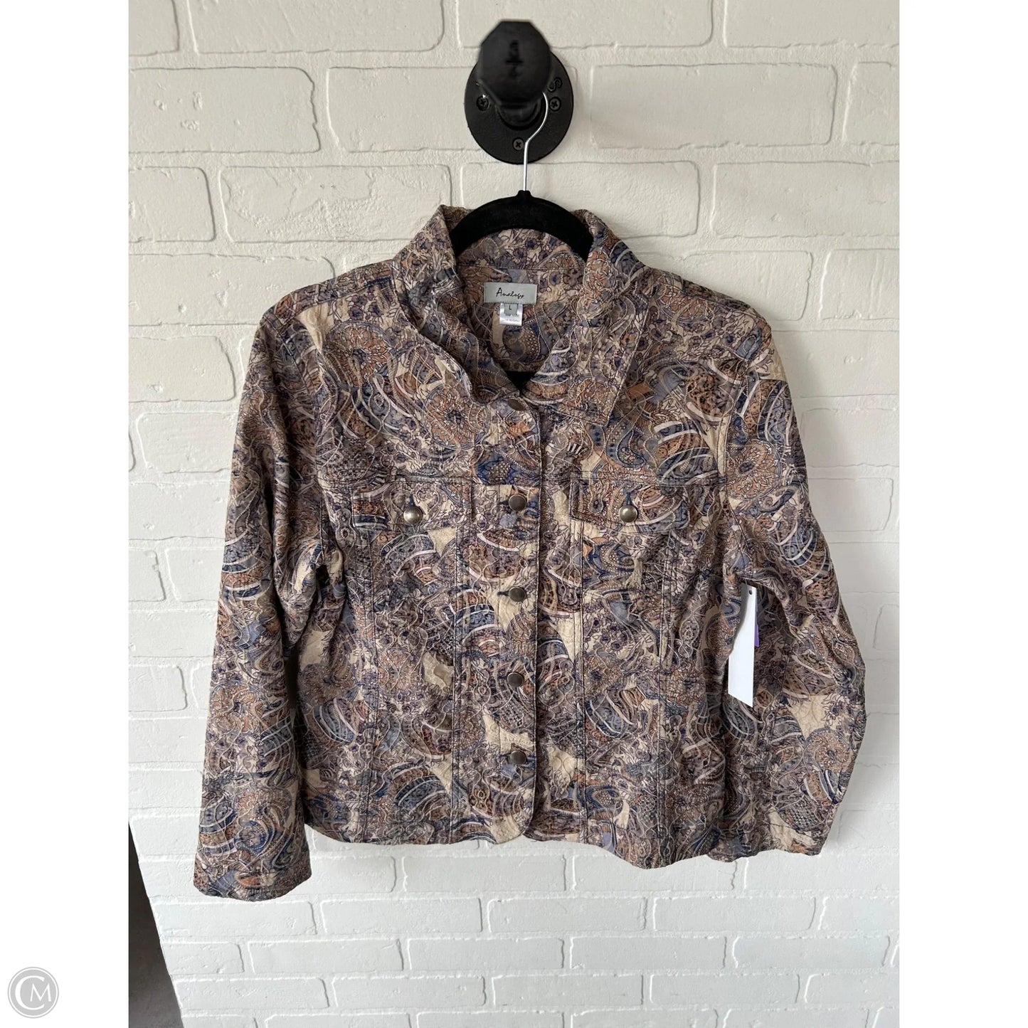 Jacket Other By Clothes Mentor In Blue & Tan, Size: L