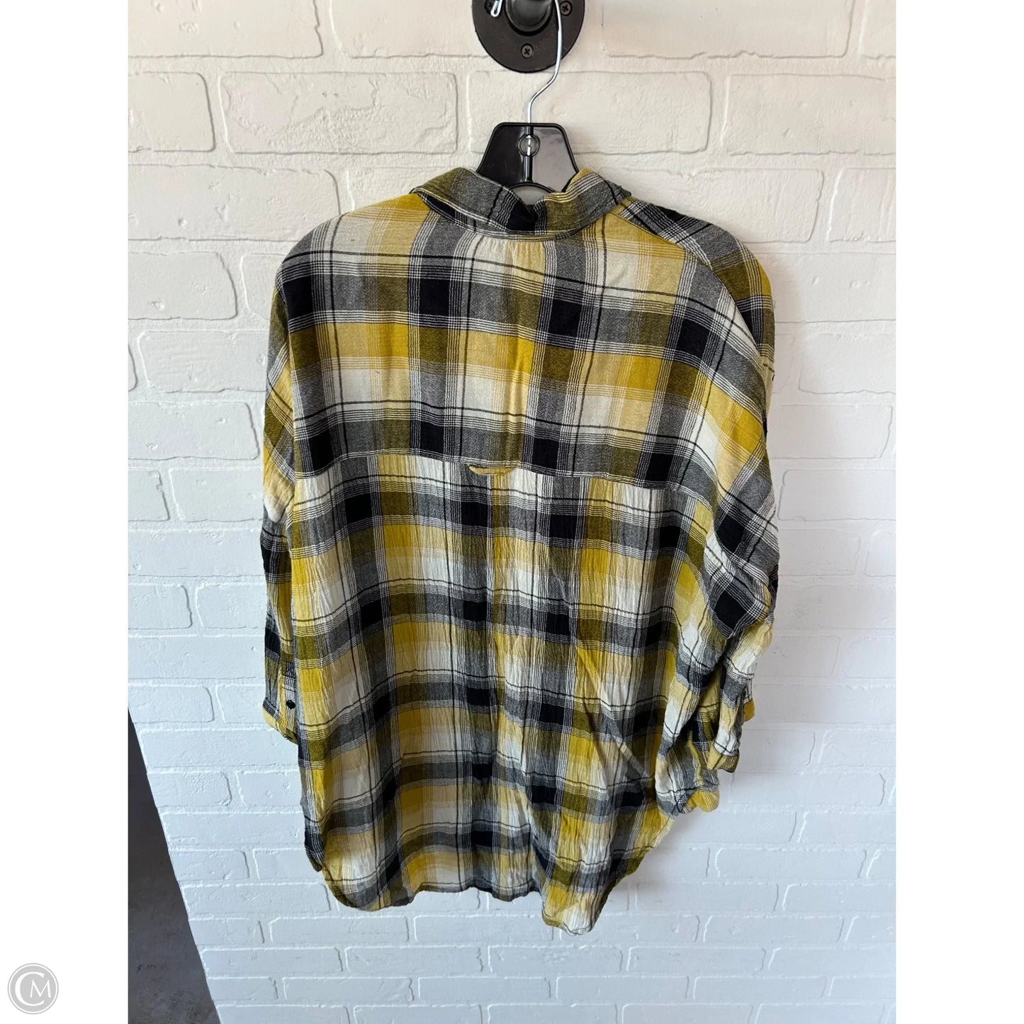 Top 3/4 Sleeve By Maeve In Black & Yellow, Size: Xs