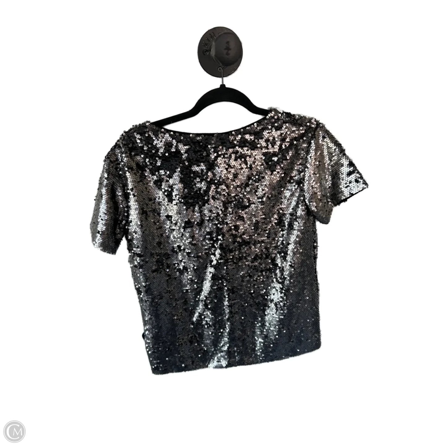 Top Short Sleeve By Anthropologie In Silver, Size: Xs