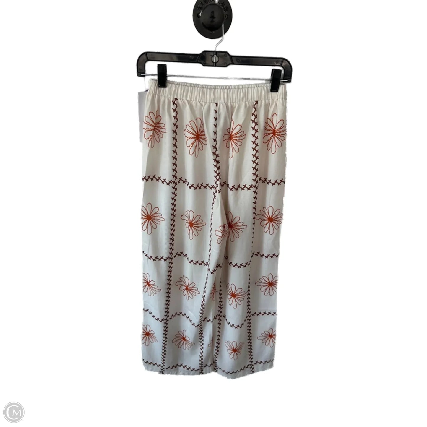 Pants Wide Leg By Forever 21 In Cream & Orange, Size: 4