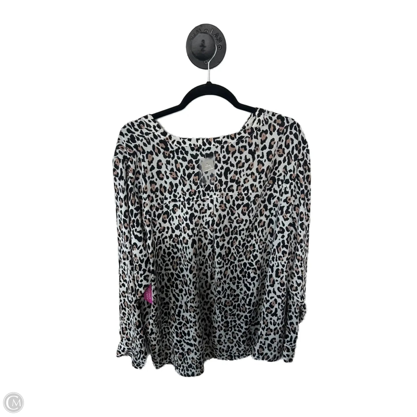 Top Long Sleeve By Maurices In Black & Cream, Size: 2x