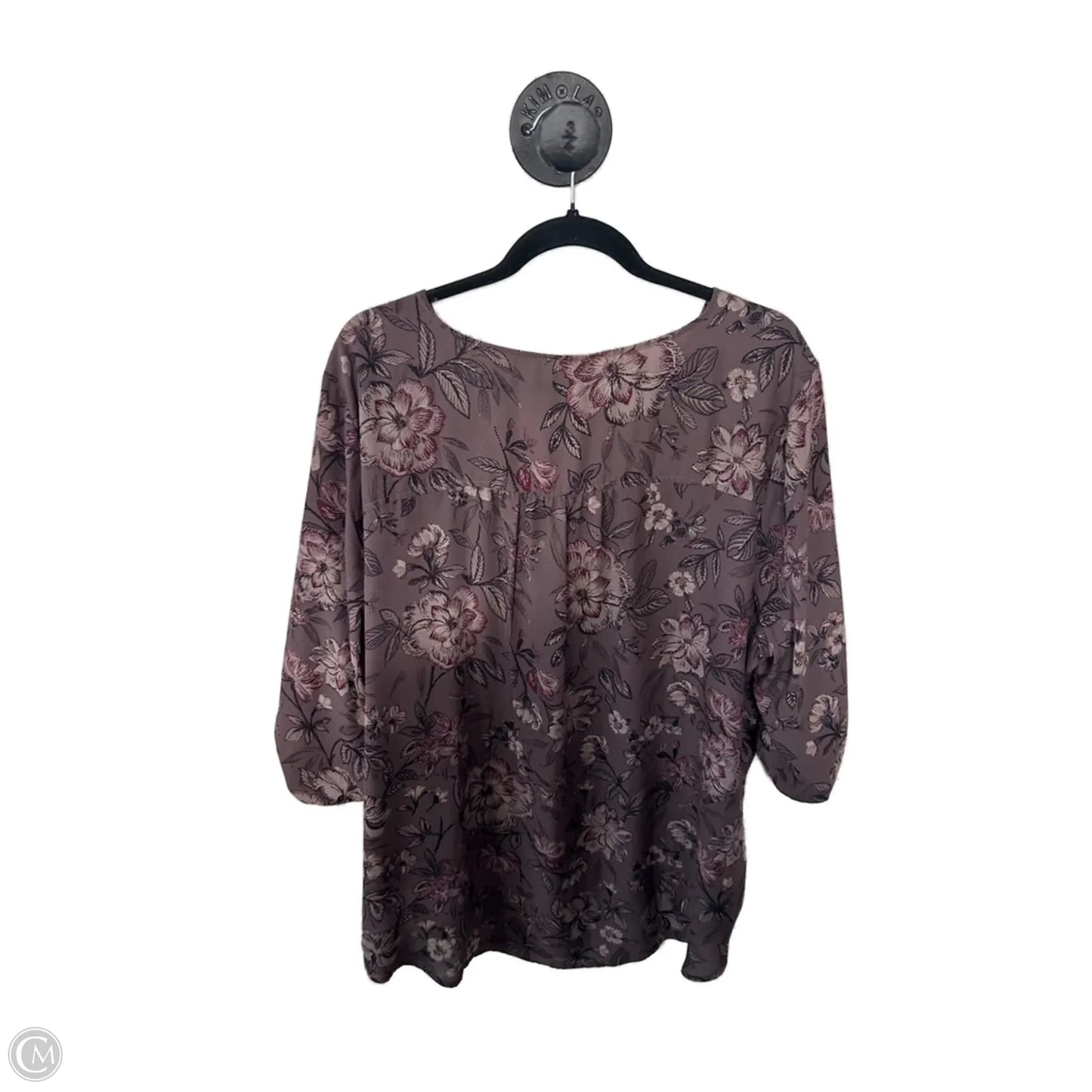 Top 3/4 Sleeve By Maurices In Brown, Size: 2x