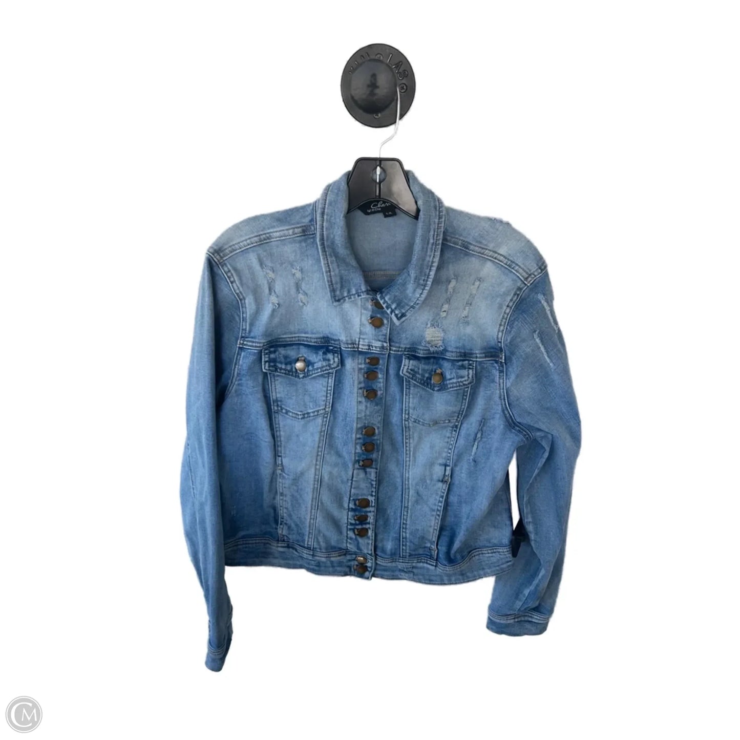 Jacket Denim By Charlie B In Blue Denim, Size: L