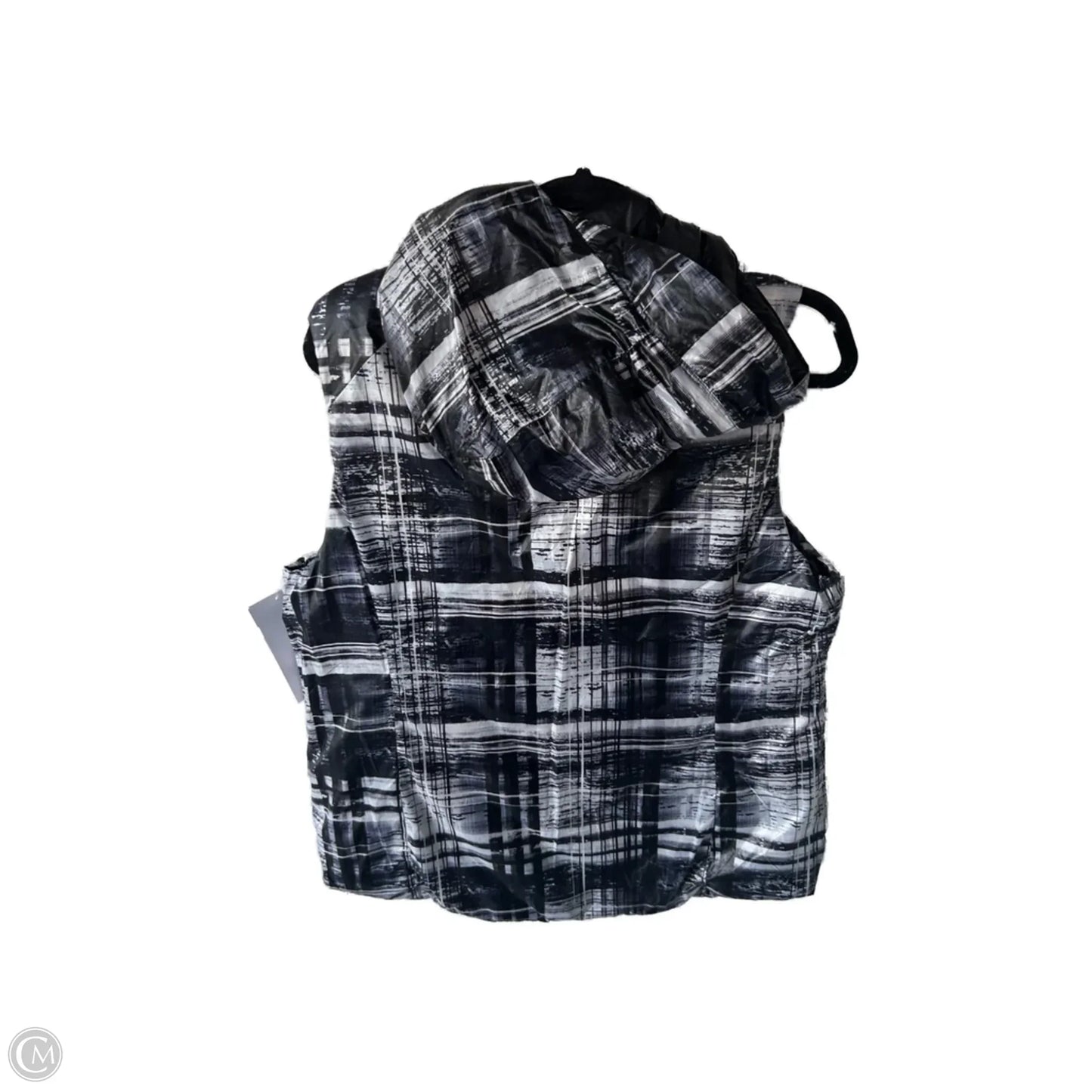 Vest Puffer & Quilted By Clothes Mentor In Black & White, Size: L