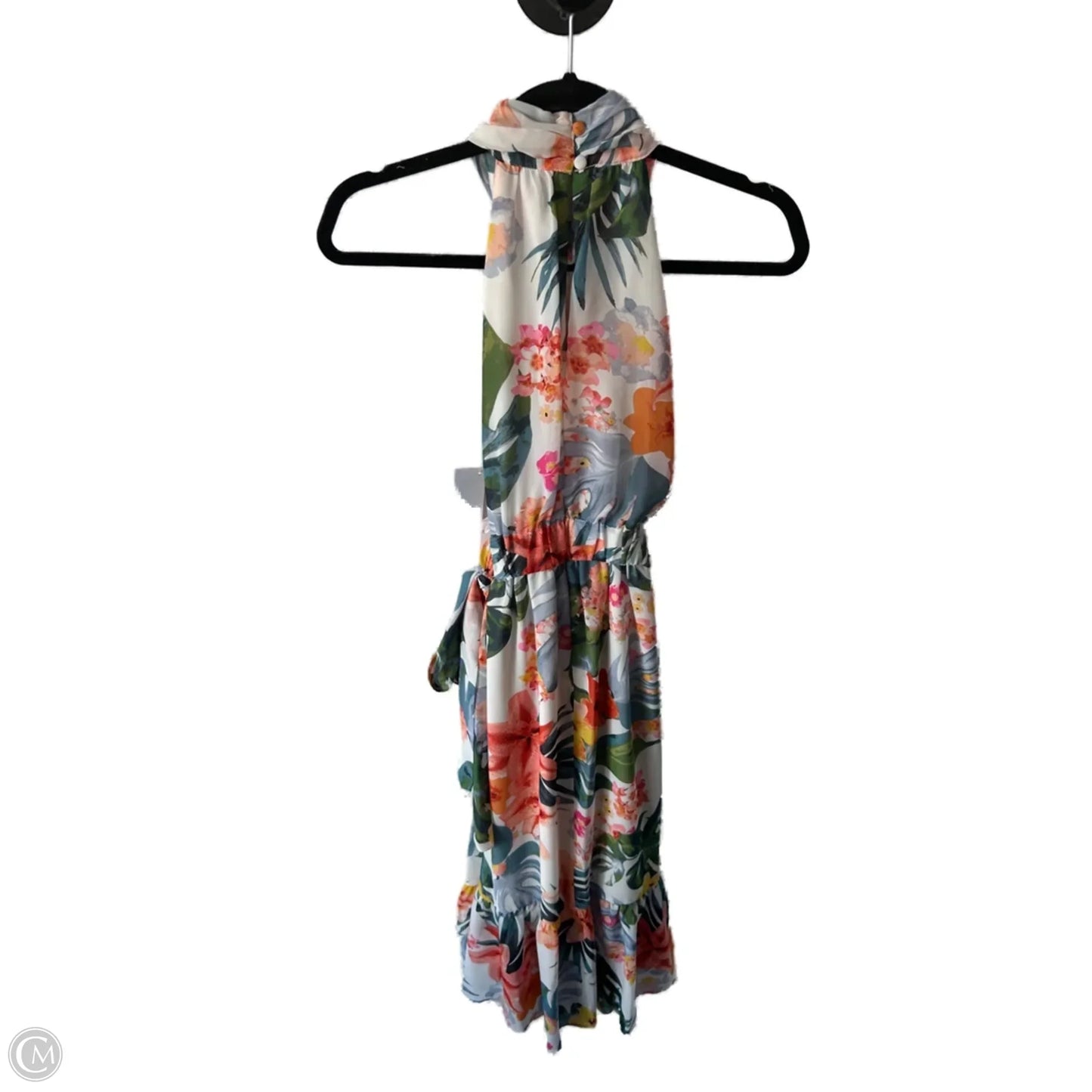 Dress Casual Midi By Eliza J In Orange & White, Size: S