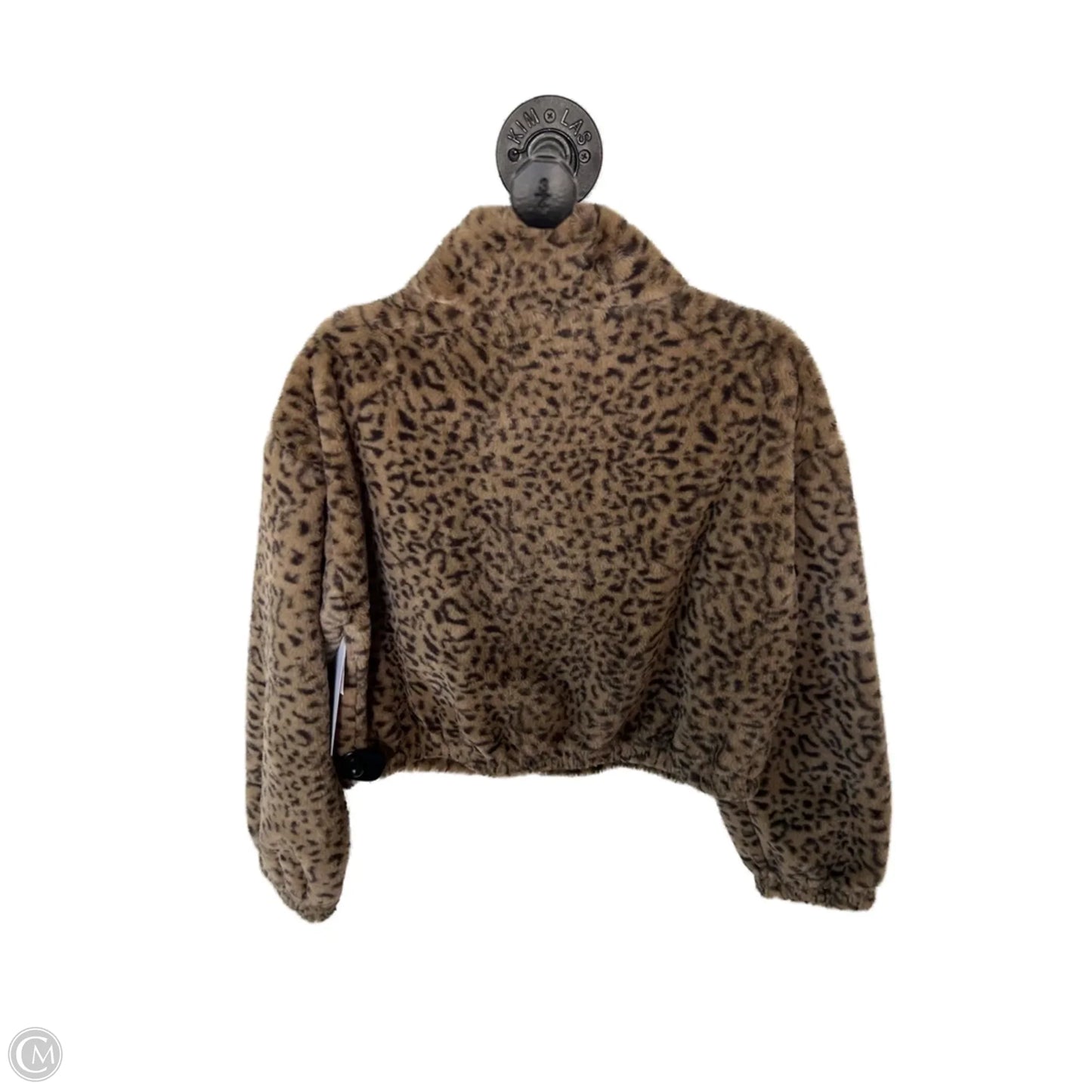 Jacket Fleece By Timing In Black & Brown, Size: M