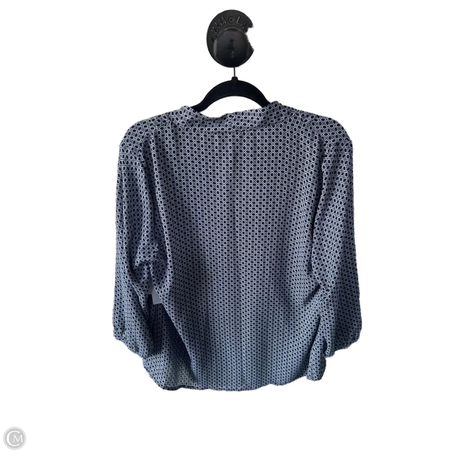 Top Long Sleeve By Laundry In Blue & White, Size: L