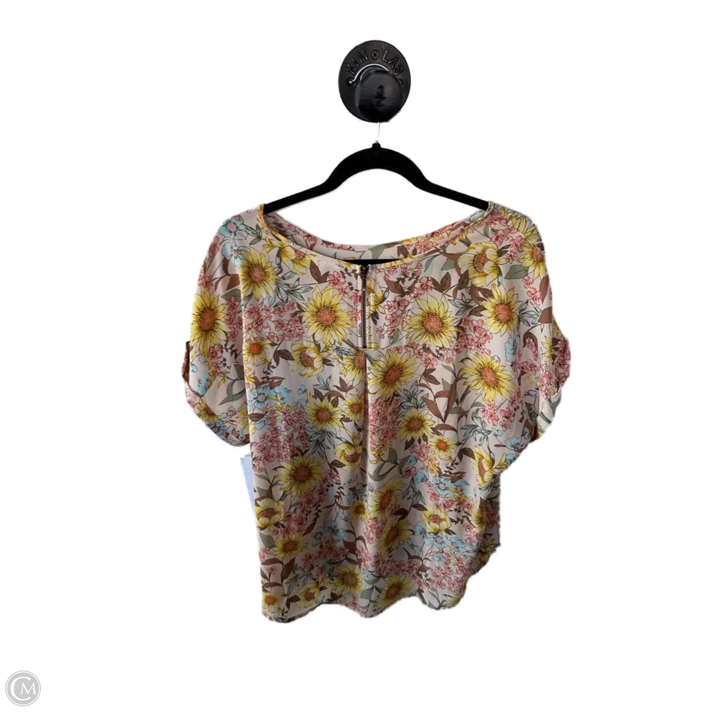 Top Short Sleeve By Maurices In Orange & Yellow, Size: L