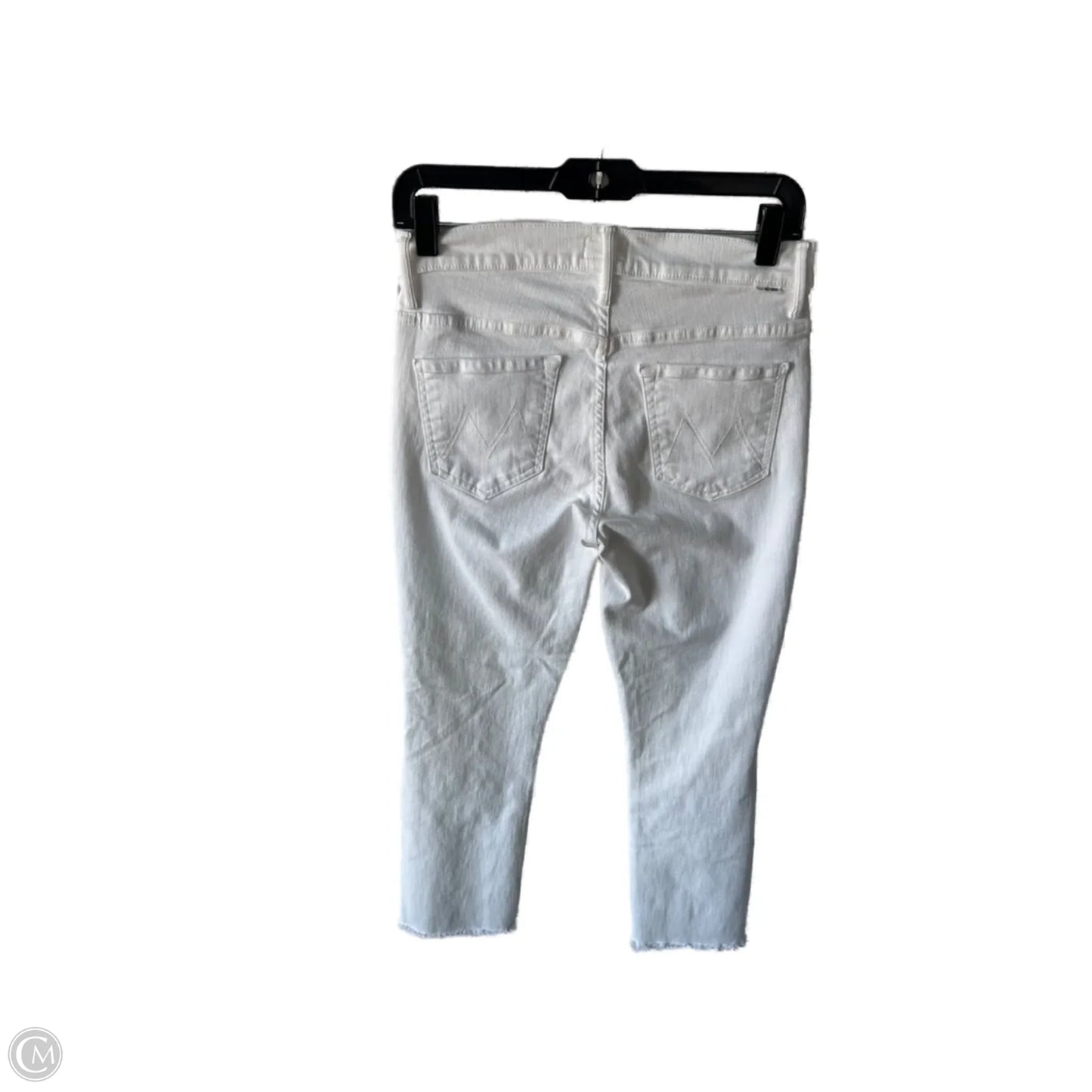Jeans Cropped By Mother In White Denim, Size: 6