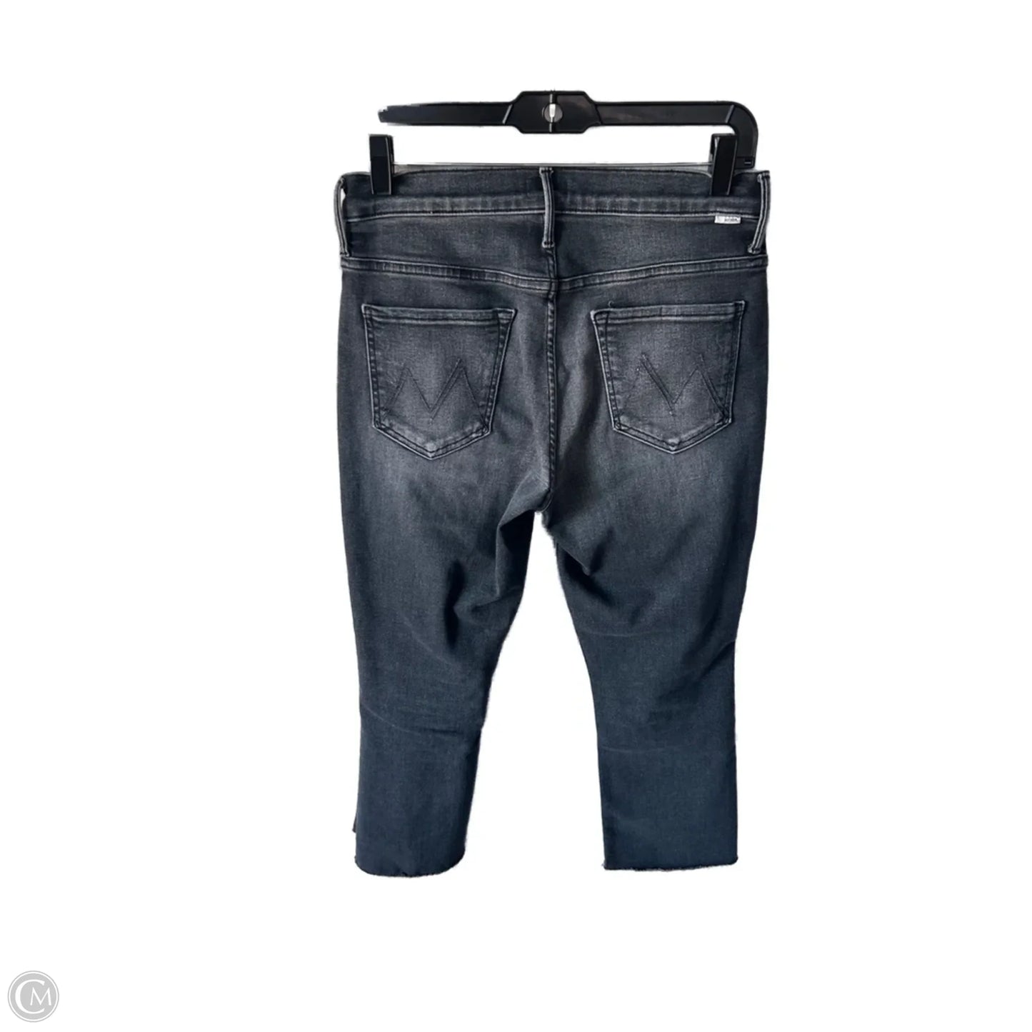 Jeans Cropped By Mother In Black Denim, Size: 8