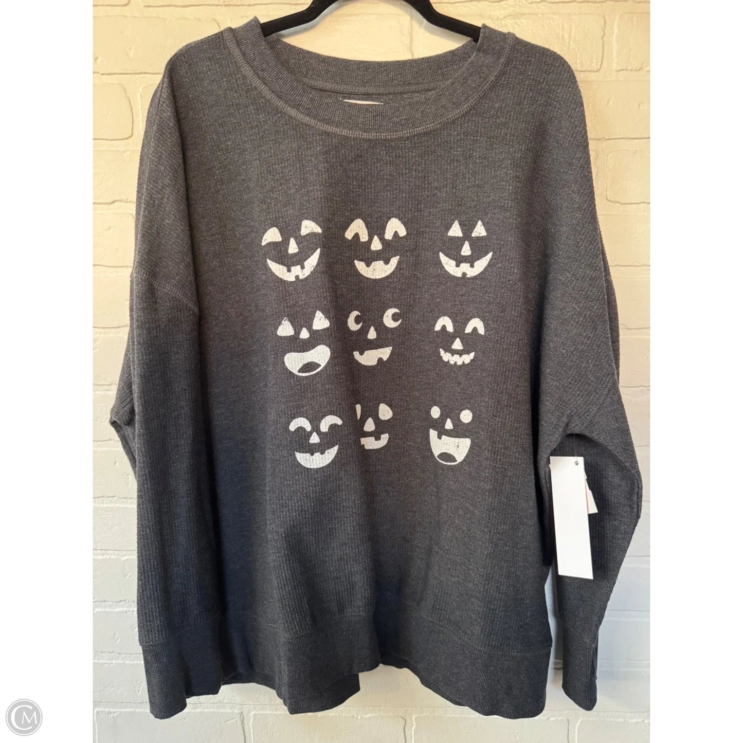 Sweatshirt Crewneck By Maurices In Grey & White, Size: Xxl