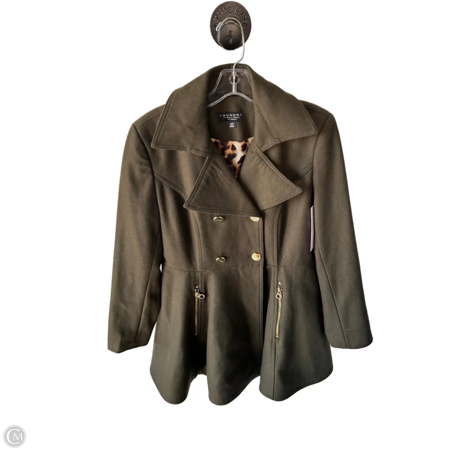 Coat Peacoat By Laundry In Green, Size: L