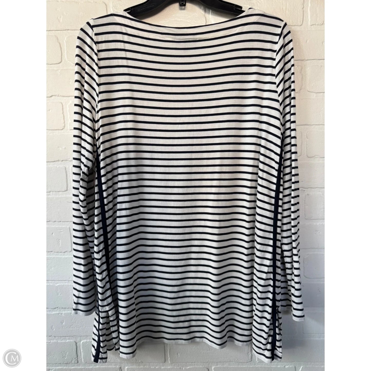 Top Long Sleeve By J. Jill In Blue & Cream, Size: M