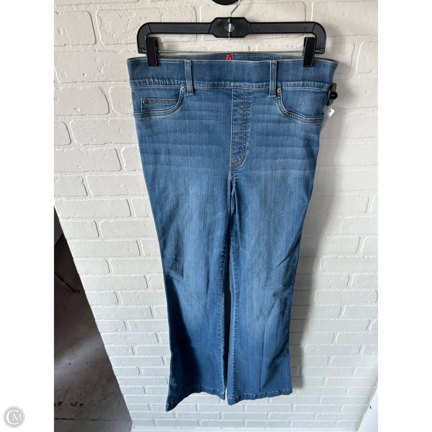 Jeans Flared By Spanx In Blue Denim, Size: 12