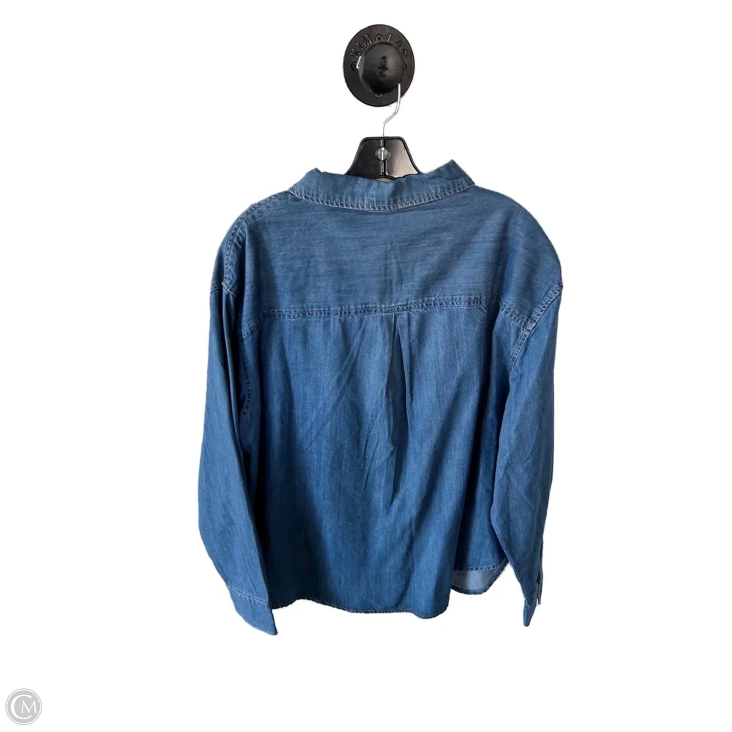 Top Long Sleeve By Maurices In Blue Denim, Size: Xl