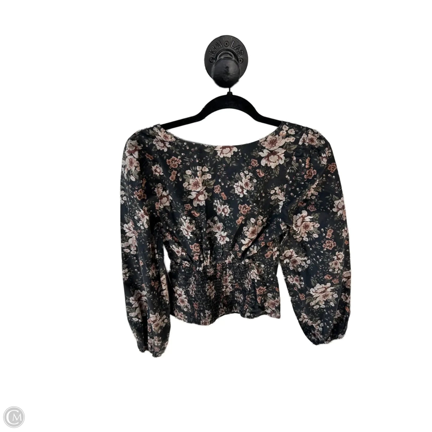 Top Long Sleeve By Abercrombie And Fitch In Black & Cream, Size: Xs