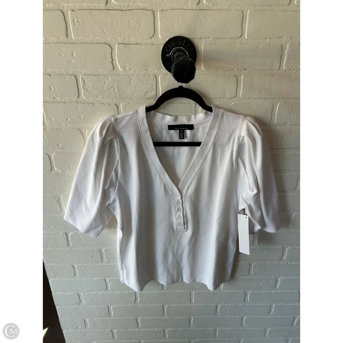 Top Short Sleeve By White House Black Market In White, Size: Xl