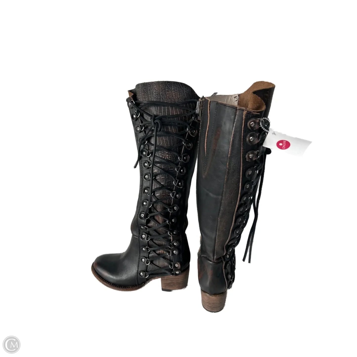 Boots Knee Heels By Freebird In Brown, Size: 7