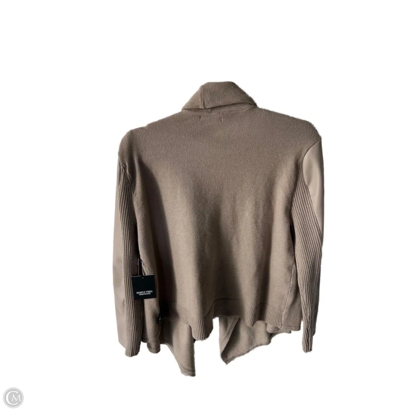 Sweater Cardigan By Simply Vera In Tan, Size: Xl