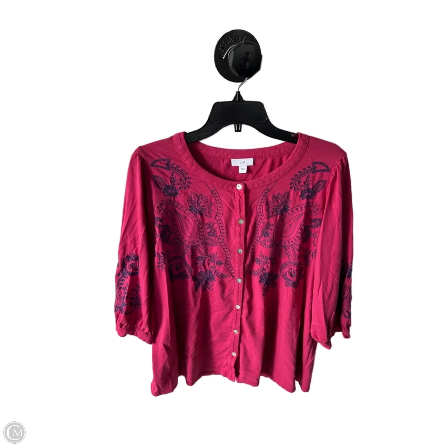 Top 3/4 Sleeve By J. Jill In Pink, Size: L