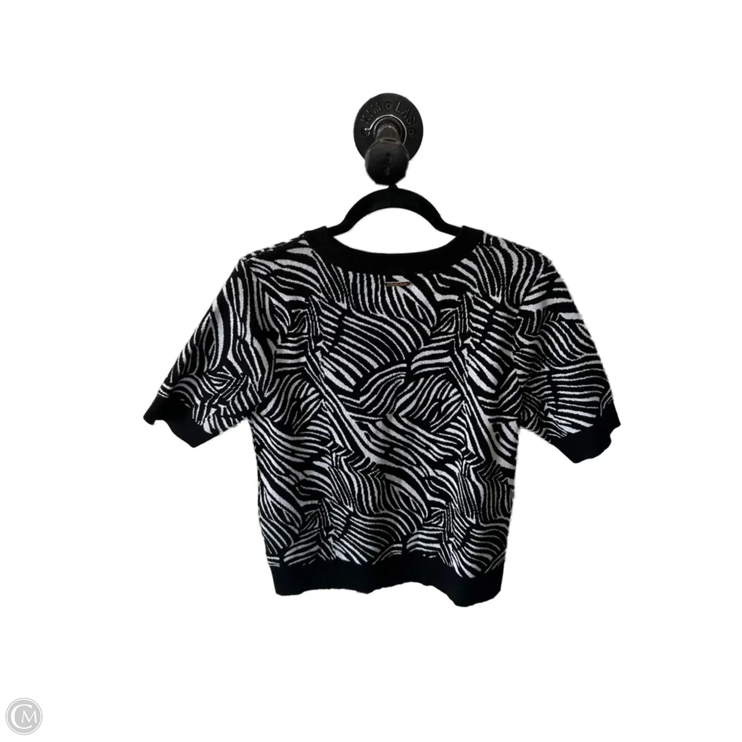 Sweater Short Sleeve By Michael By Michael Kors In Black & White, Size: M