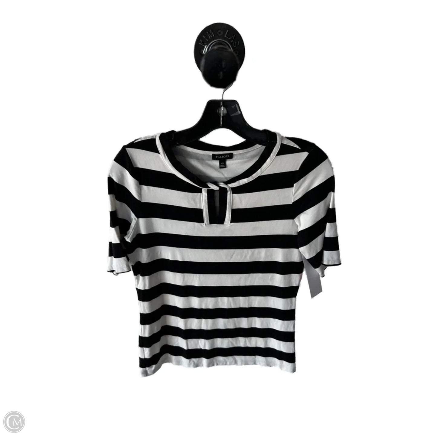 Top Short Sleeve By Talbots In Black & White, Size: Xs