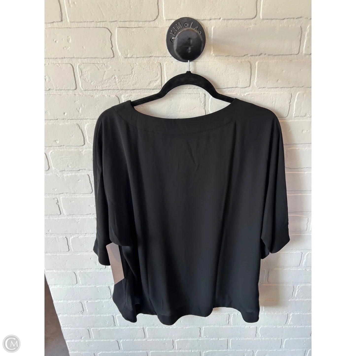 Top Short Sleeve By Loft In Black, Size: L