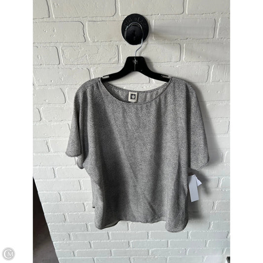 Top Short Sleeve By Anne Klein In Black & White, Size: Xl