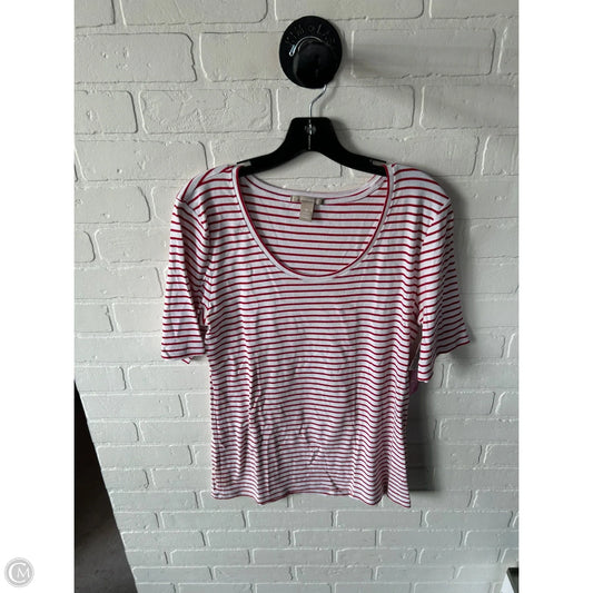 Top Short Sleeve Basic By Banana Republic In Red & White, Size: Xl
