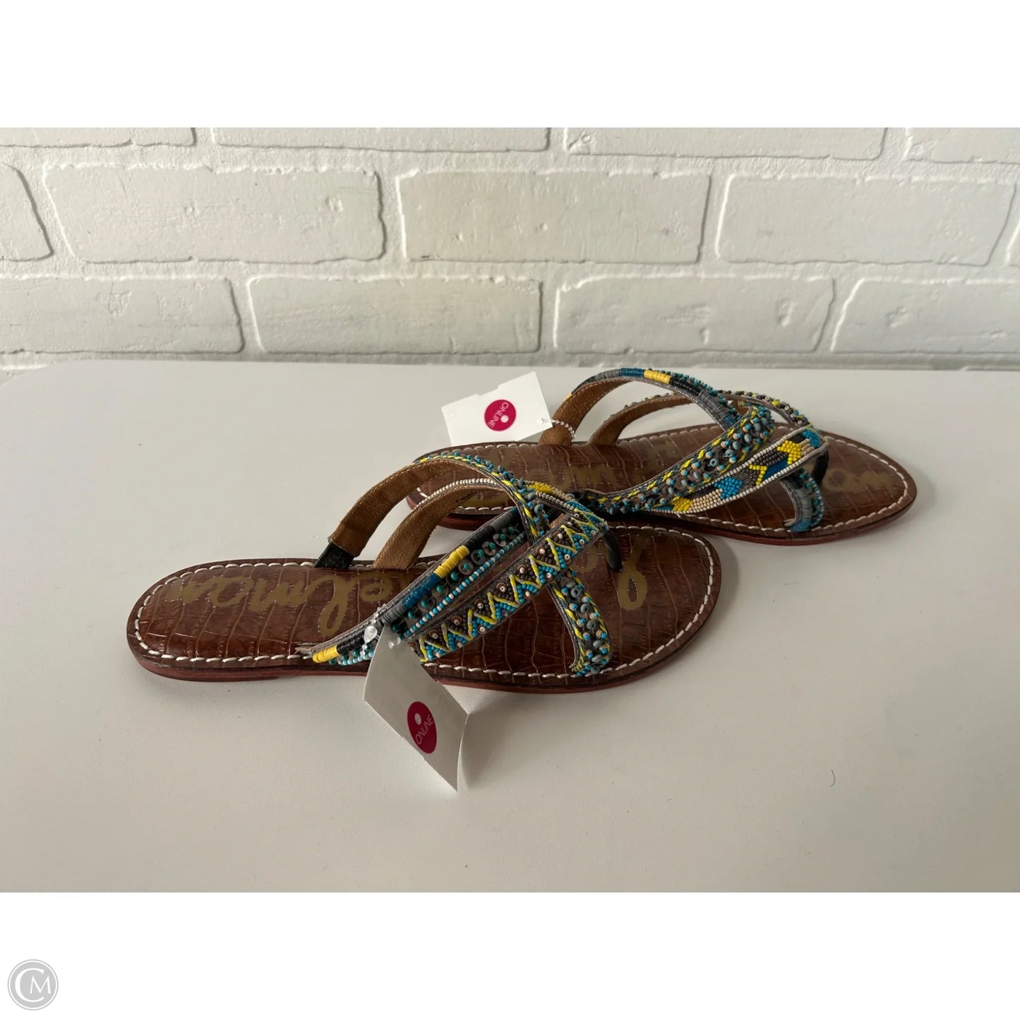Sandals Flats By Sam Edelman In Blue & Yellow, Size: 8.5