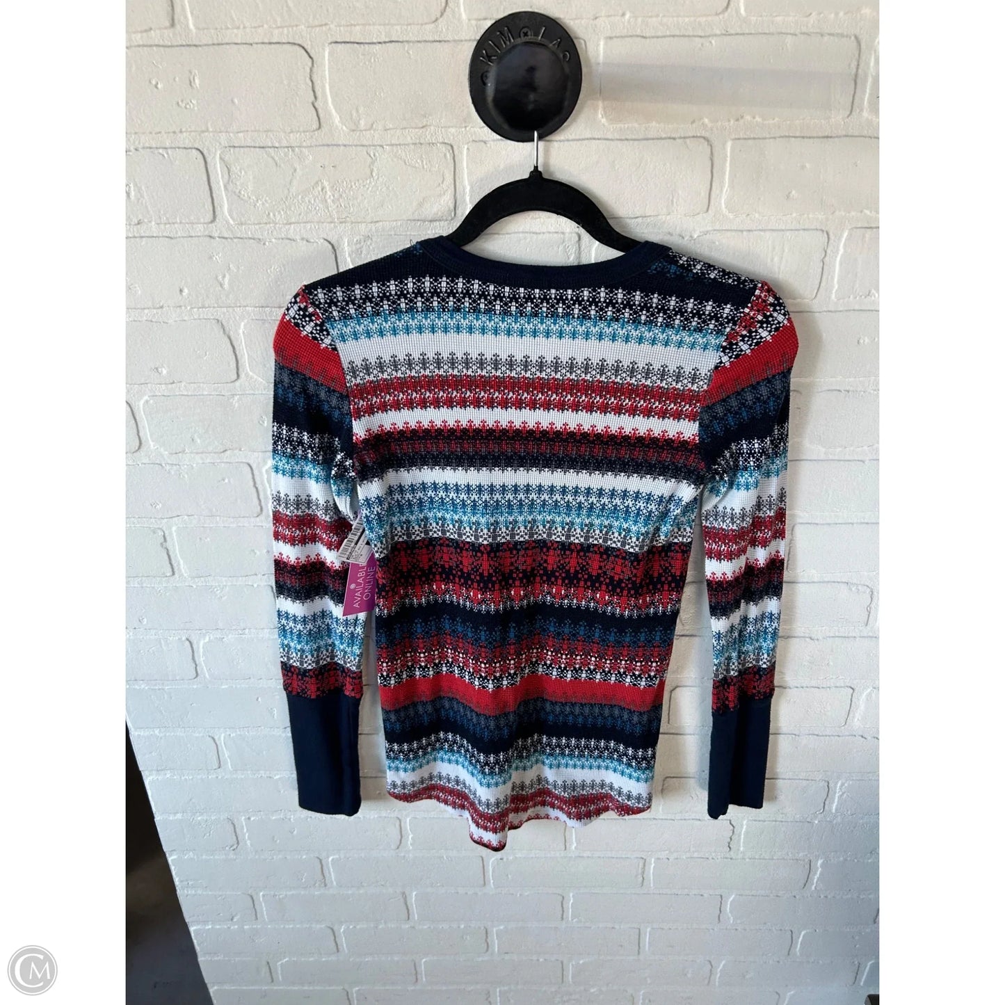 Top Long Sleeve By Splendid In Blue & Red & White, Size: M