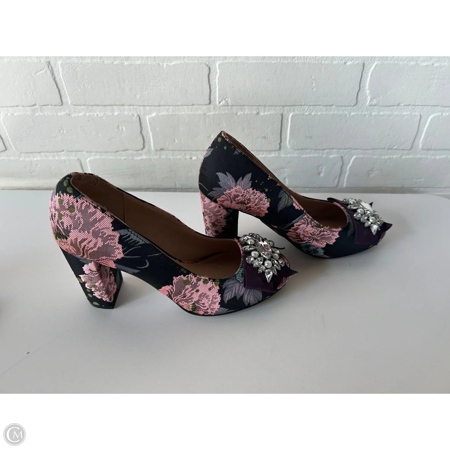 Shoes Heels Block By Kelly And Katie In Black & Pink, Size: 6.5