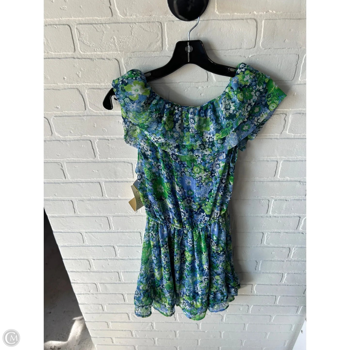 Dress Casual Short By Olsenboye In Blue & Green, Size: S